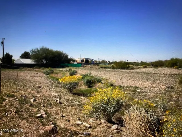 a view of a lake with houses in the background
