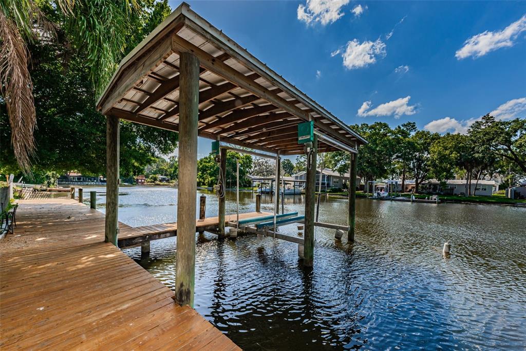 1154 Lagoon Road Tarpon Springs, FL 34689 - Photo 1 of 1 Boat Lift from South end of dock
