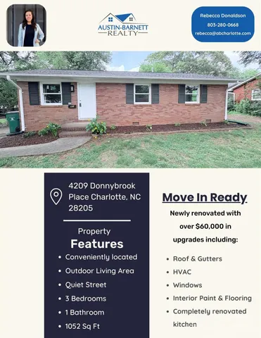 $349,900 | 4209 Donnybrook Place, Charlotte, NC 28205