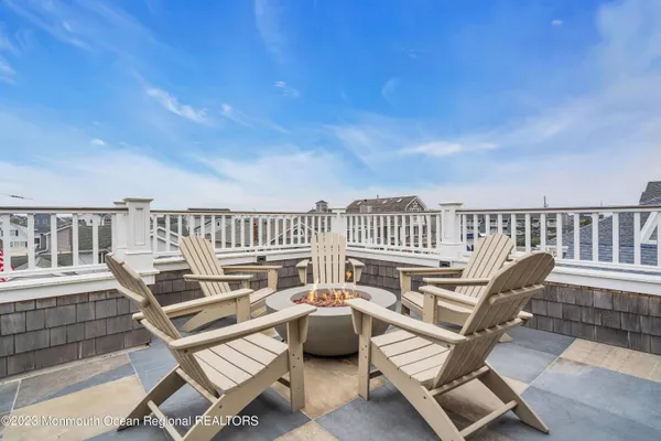 a view of a patio with a chairs