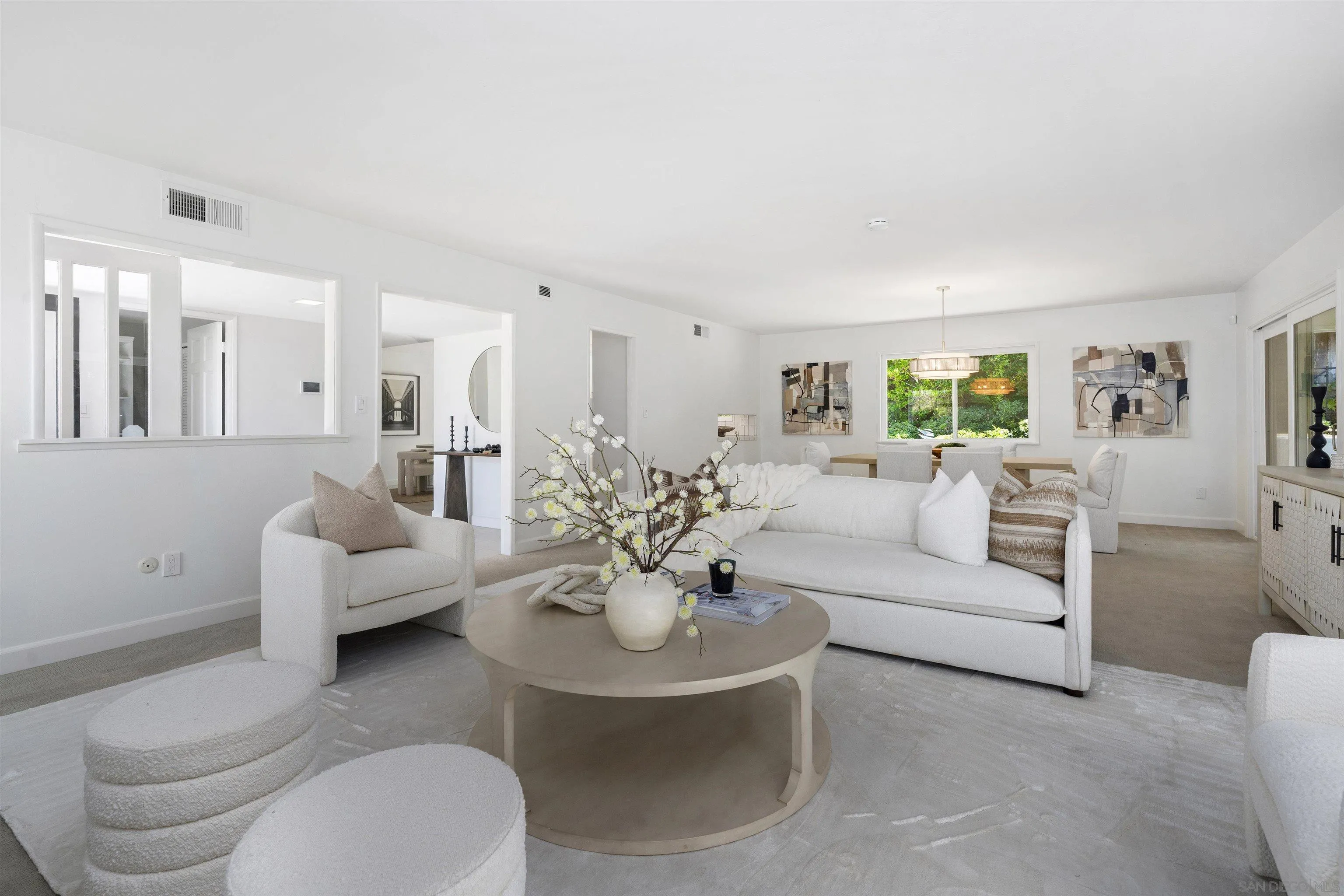 445 Avenida Primavera Del Mar, CA 92014 - Photo 15 of 44 a living room with furniture and a large window