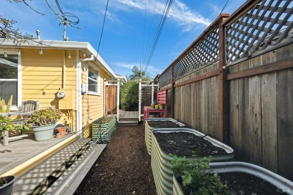 a view of a chairs on the deck