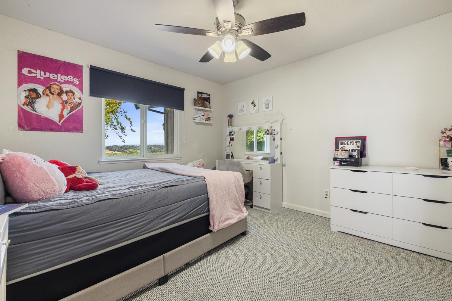 8300 Jantzen Road Modesto, CA 95357 - Photo 45 of 73 a bedroom with a bed and a chandelier