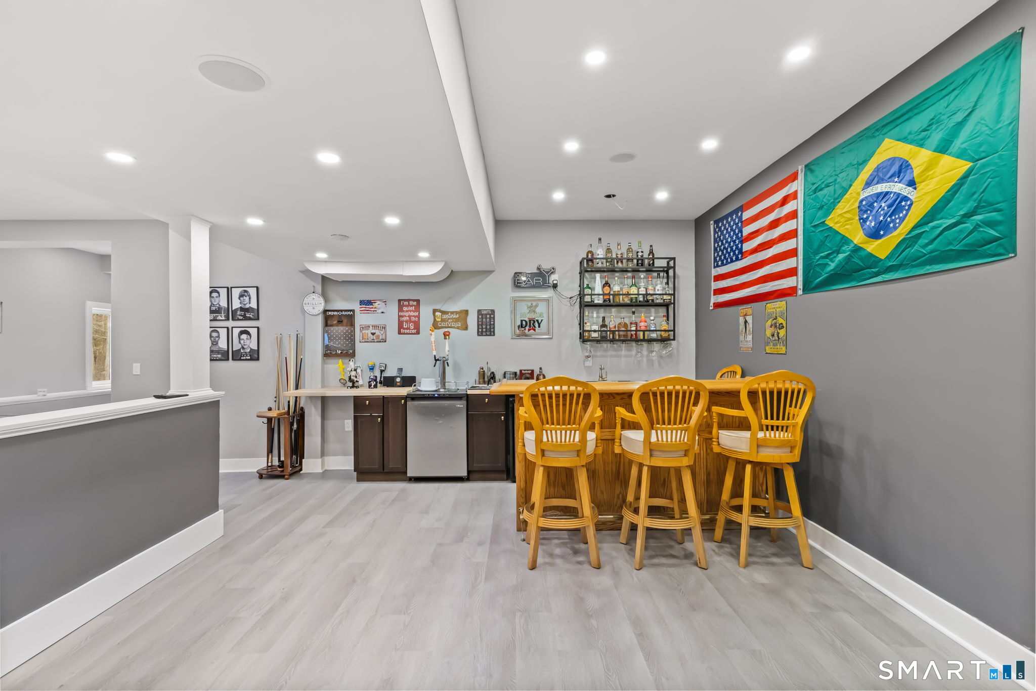 299 Redding Road Redding, CT 06896 - Photo 27 of 40 a living room with stainless steel appliances furniture and kitchen view