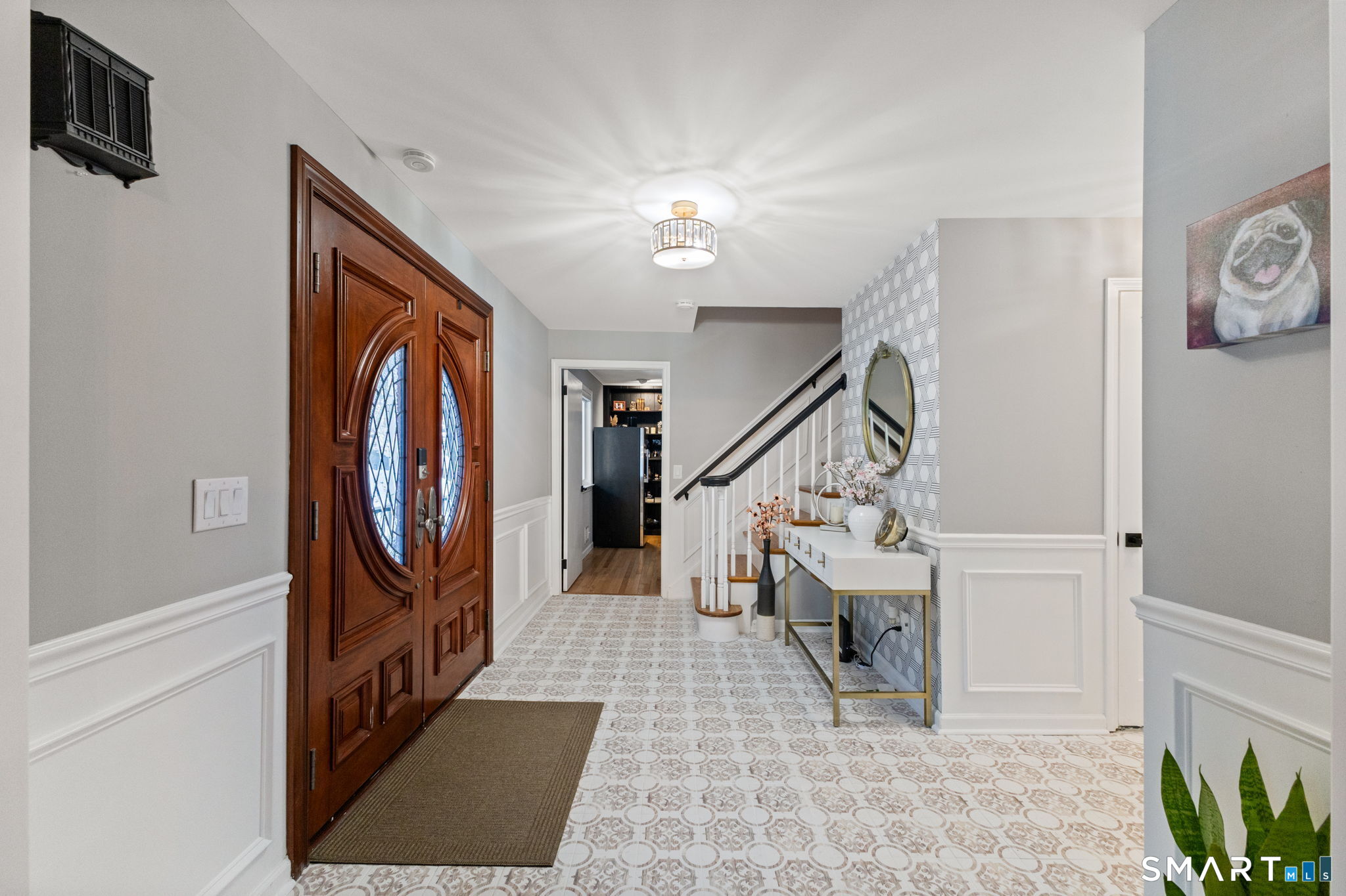 299 Redding Road Redding, CT 06896 - Photo 30 of 40 a view of entryway and hall with wooden floor