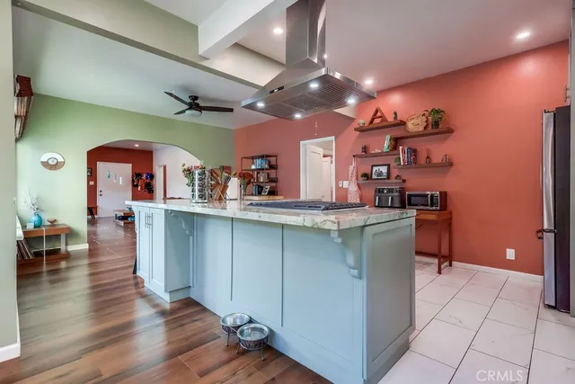 a bedroom with a bed and furniture