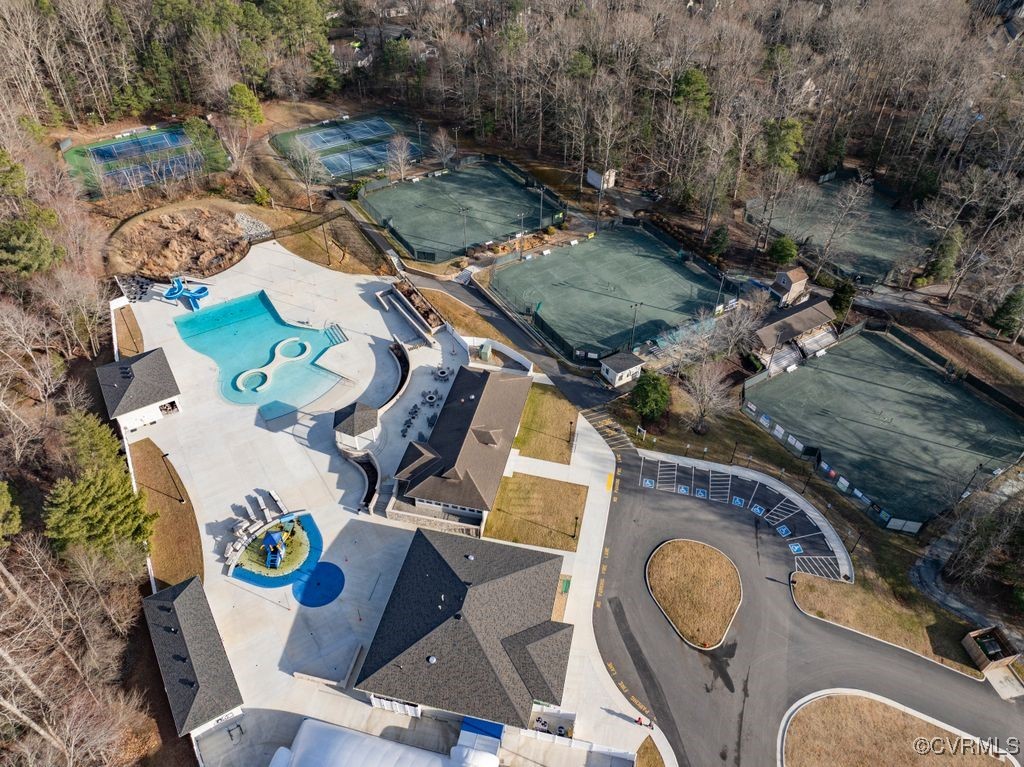 5803 Mill Spring Road Midlothian, VA 23112 - Photo 34 of 48 an aerial view of a house with garden space and sitting space