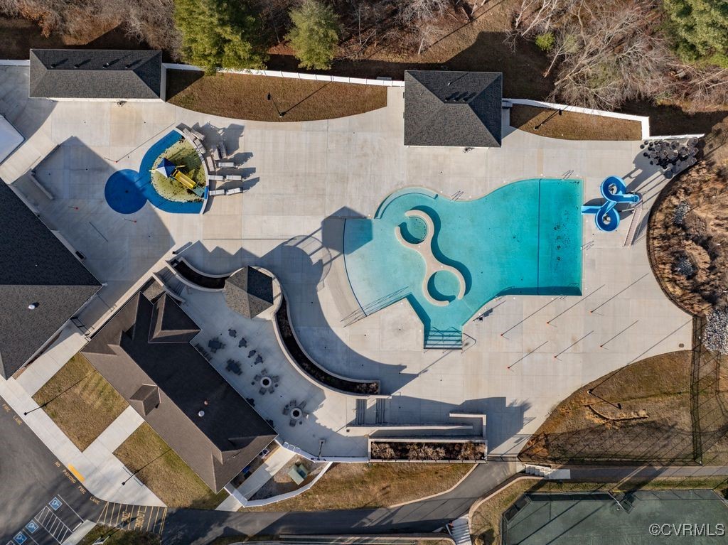 5803 Mill Spring Road Midlothian, VA 23112 - Photo 36 of 48 an aerial view of a house with garden space and seating area