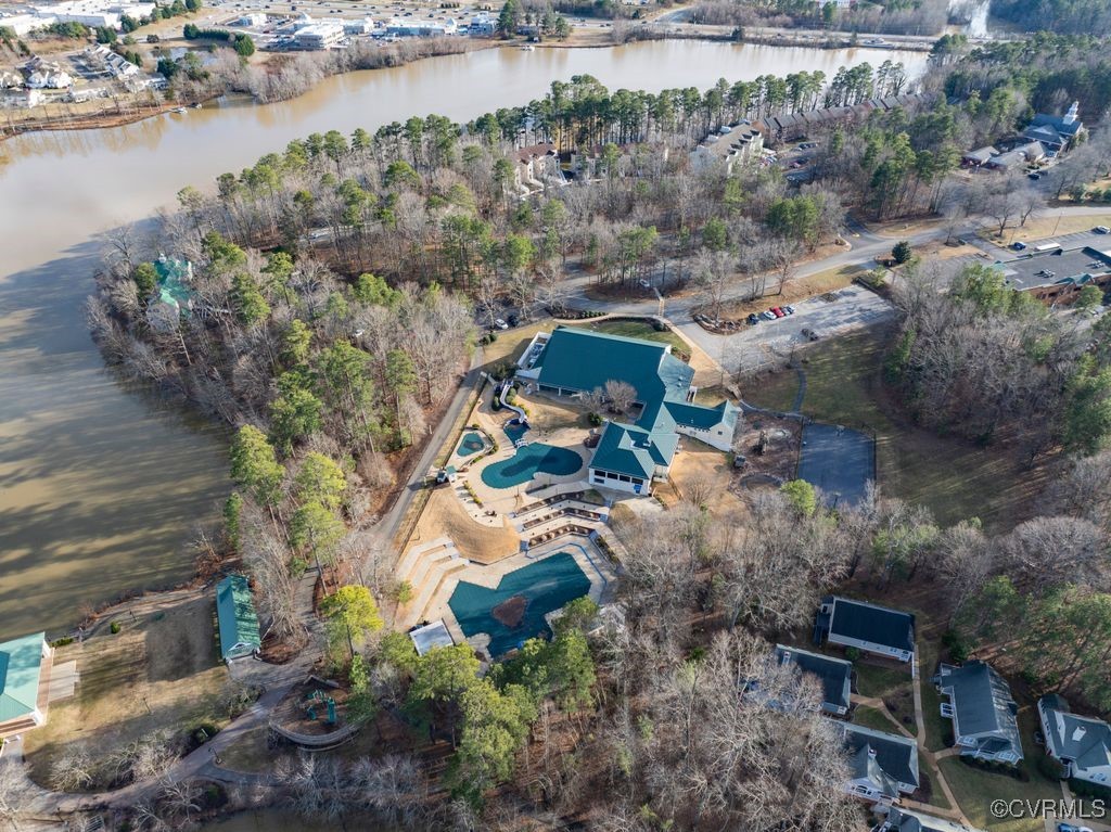 5803 Mill Spring Road Midlothian, VA 23112 - Photo 41 of 48 a aerial view of a house with a yard and lake view