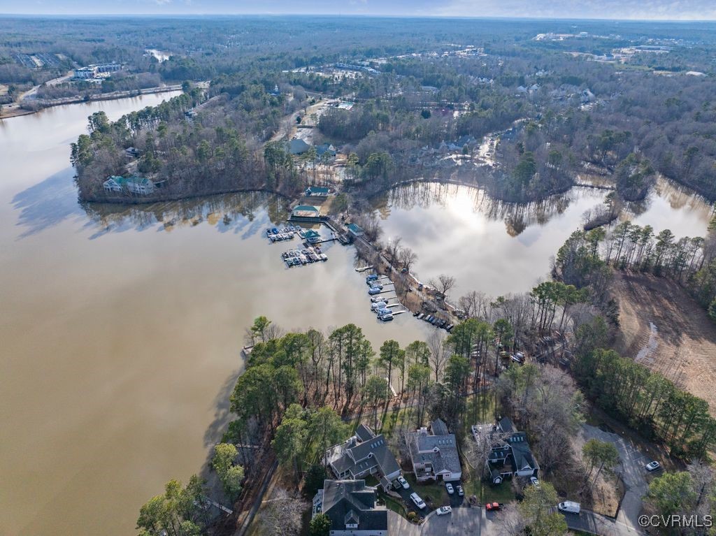 5803 Mill Spring Road Midlothian, VA 23112 - Photo 44 of 48 an aerial view of residential house with outdoor space and lake view