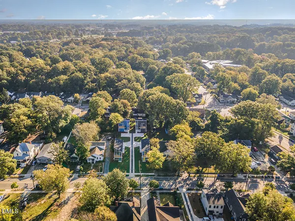 an aerial view of multiple house