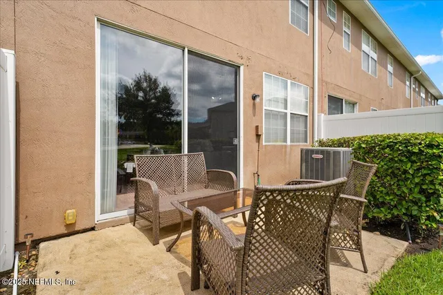 a view of an outdoor seating area