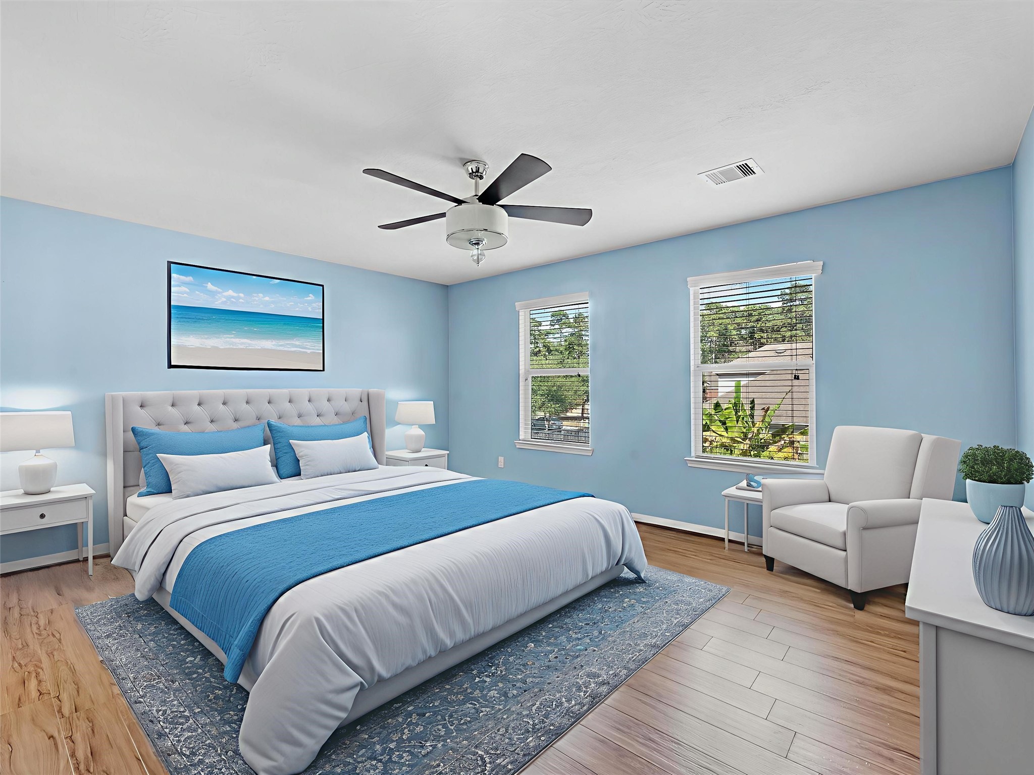 13307 Bomoseen Lake Road Houston, TX 77044 - Photo 5 of 40 a spacious bedroom with a bed couches and a couch