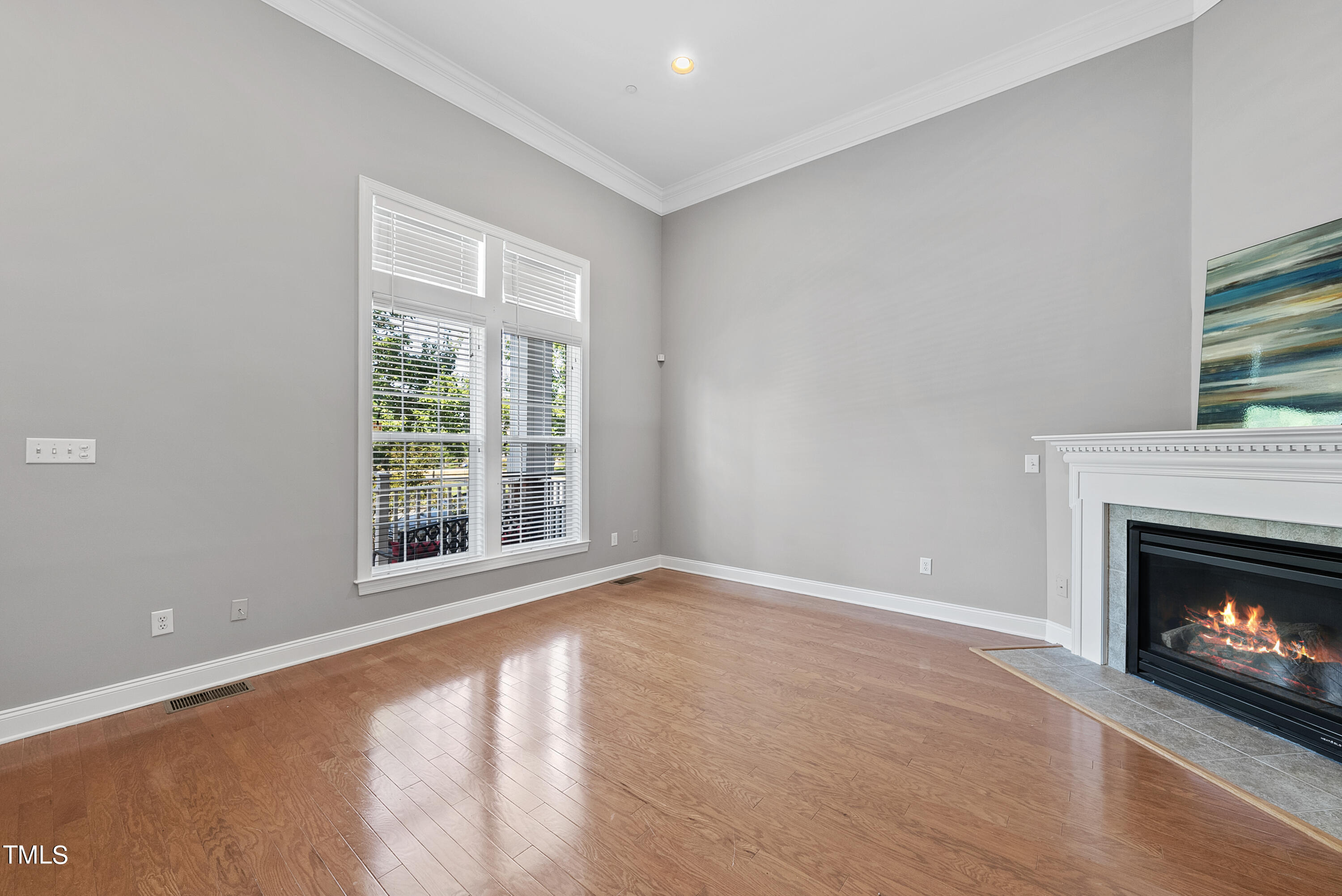 9221 Calabria Drive, Unit 109 Raleigh, NC 27617 - Photo 5 of 34 a view of an empty room with a fireplace and a window