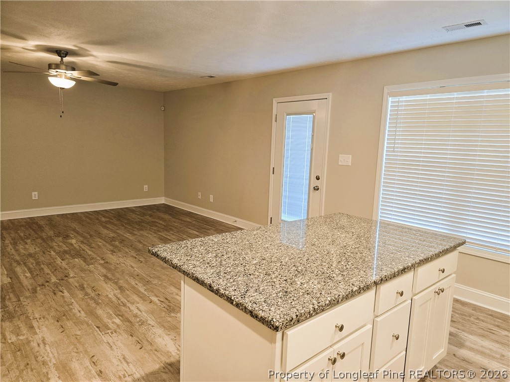 422 Mitchell Farm Road Goldsboro, NC 27530 - Photo 22 of 28 a view of kitchen island cabinets and wooden floor