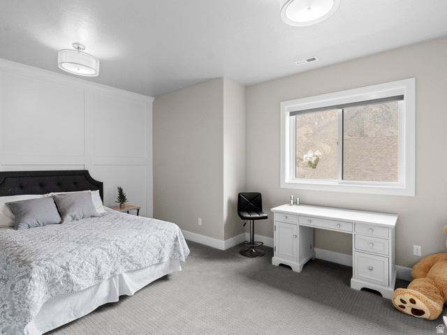 614 East High Lane Alpine, UT 84004 - Photo 61 of 75 Bedroom featuring carpet floors and a desk