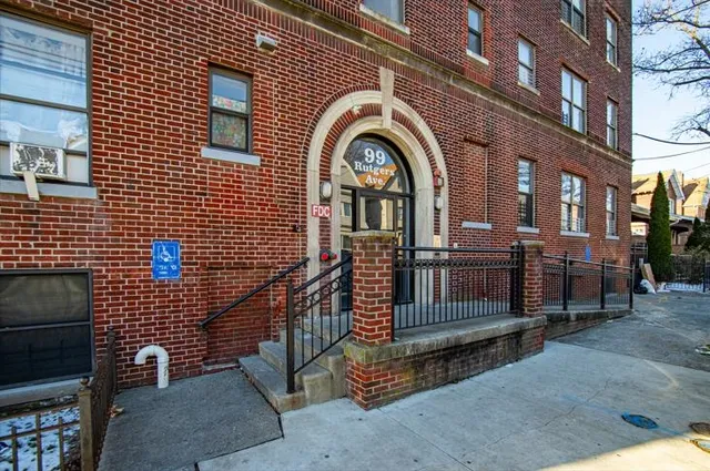 a view of a house with many windows