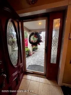 a view of a hallway with entryway