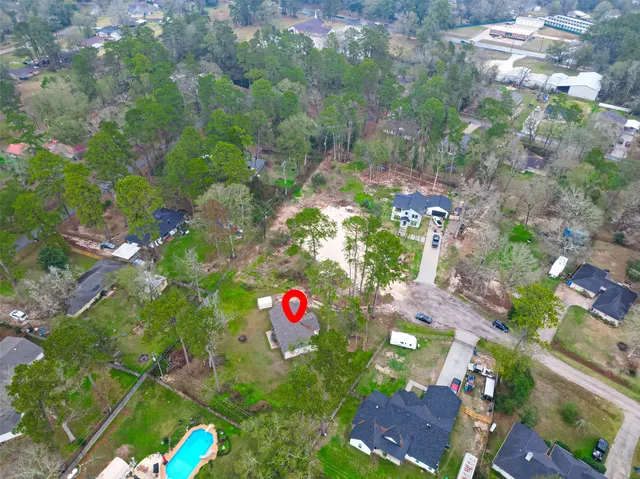 an aerial view of multiple house