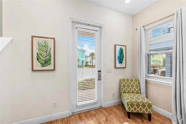 a room that has a bed and a chair