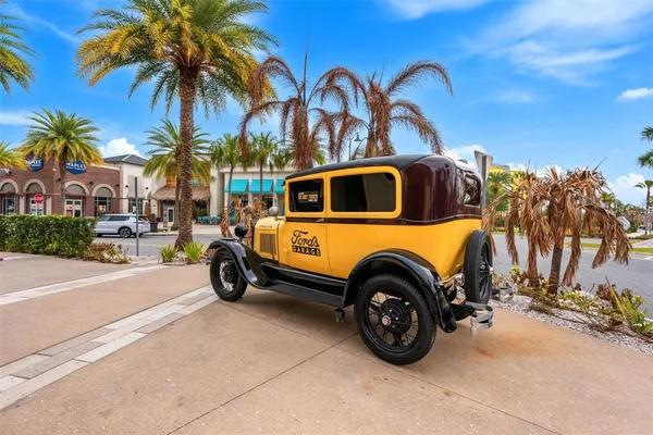 a car parked in front of a house