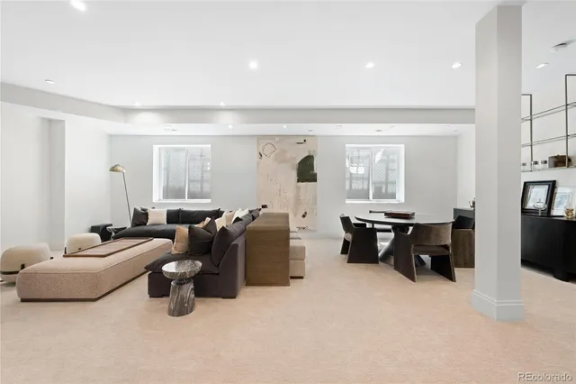 a living room with furniture and a couch