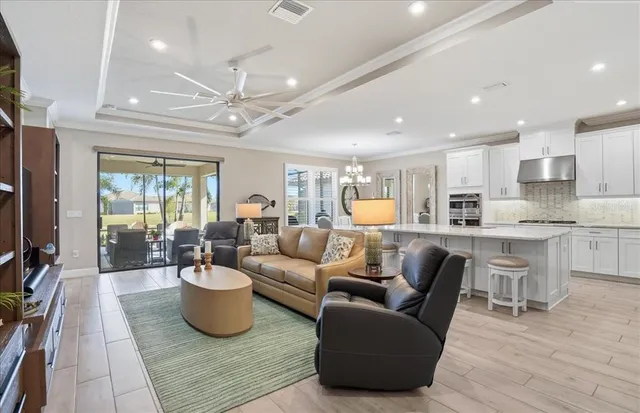 a living room with lots of furniture and a flat screen tv