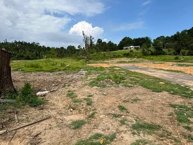 a view of a lake with beach