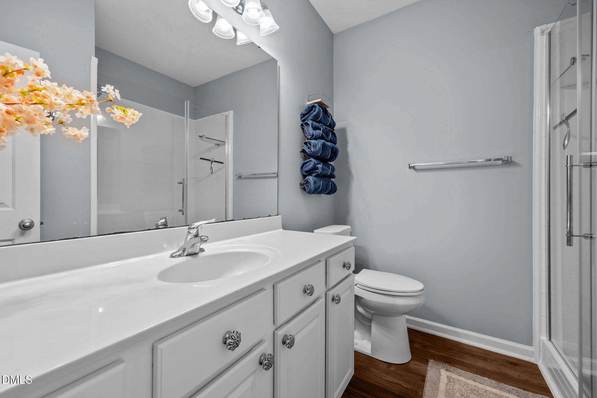 153 Deacon Ridge Street Wake Forest, NC 27587 - Photo 18 of 34 a bathroom with a sink a toilet and a mirror