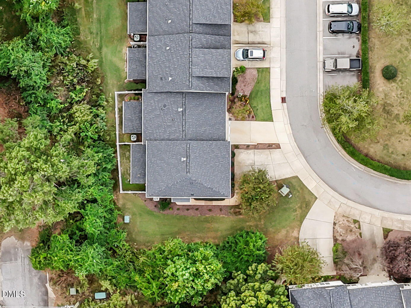 153 Deacon Ridge Street Wake Forest, NC 27587 - Photo 32 of 34 an aerial view of a house with a swimming pool