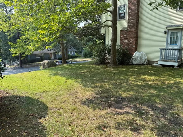 a house view with a garden space