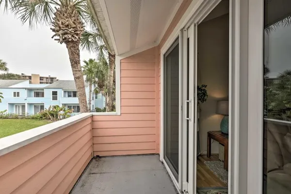 a view of a room that has a window in it