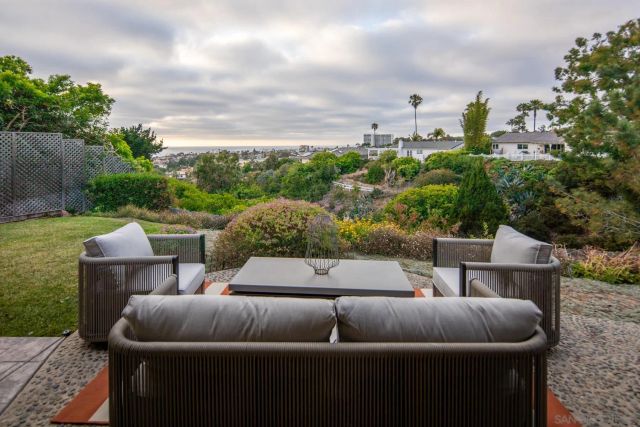a terrace view with seating space