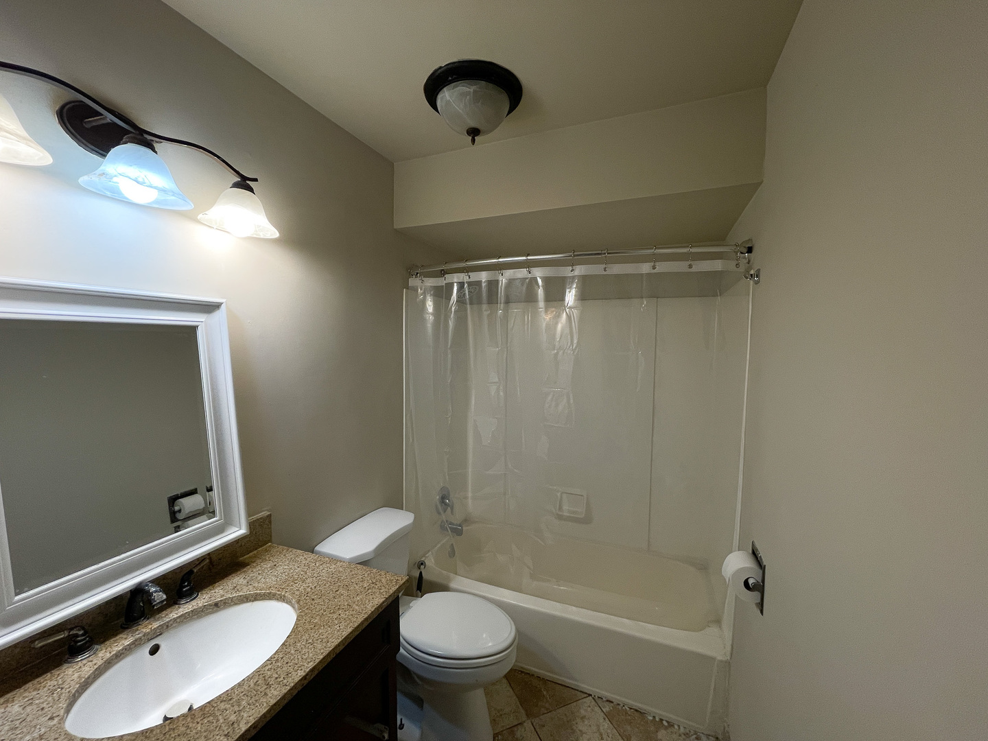 19360 Wolf Road, Unit 8 Mokena, IL 60448 - Photo 13 of 23 a bathroom with a granite countertop sink toilet and shower