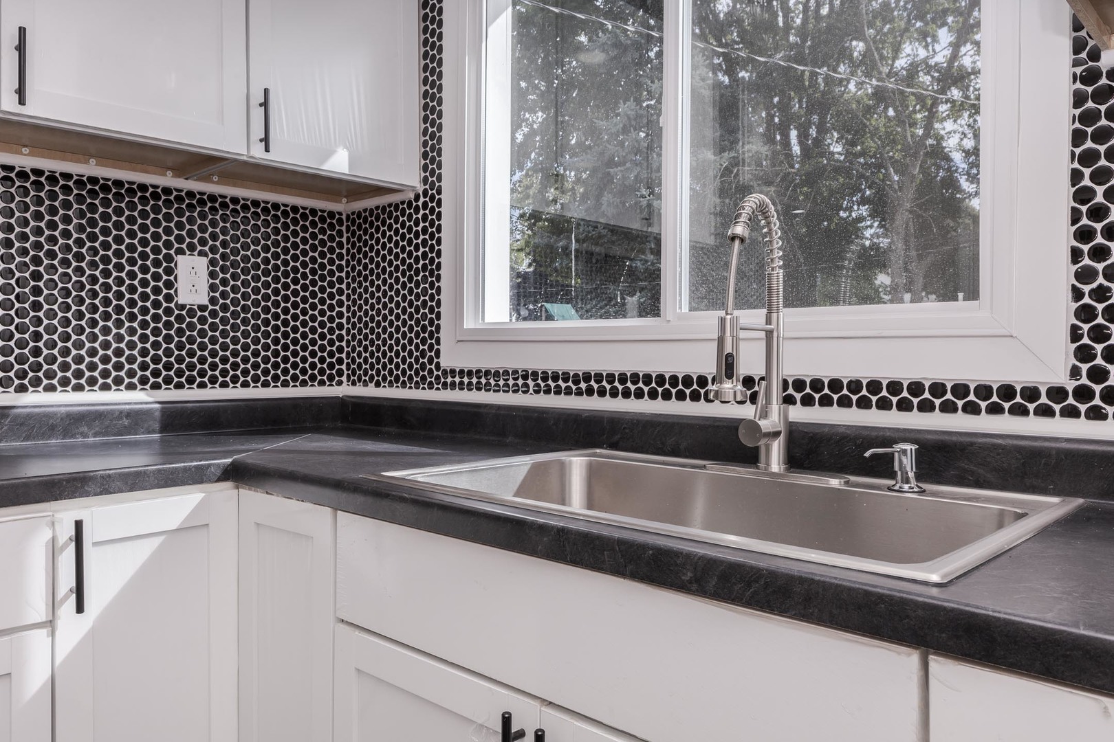 306 East Martin Street Forrest, IL 61741 - Photo 13 of 32 a close view of a sink and dishwasher with wooden floor