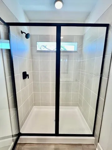 a bathroom with a shower