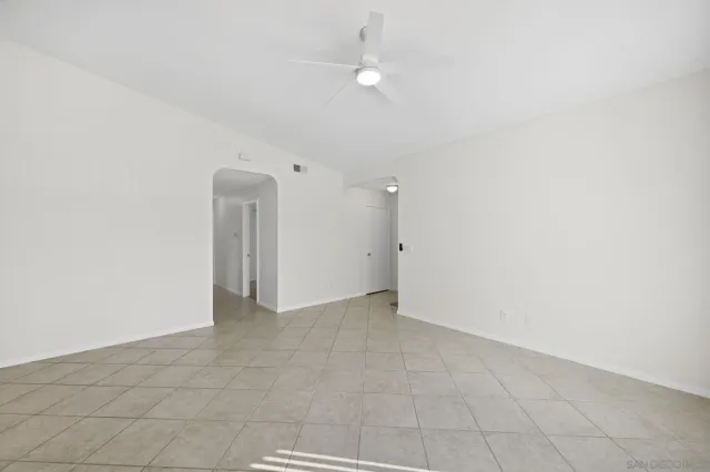 an empty room with an entryway