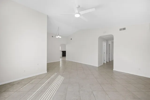 an empty room with a natural light