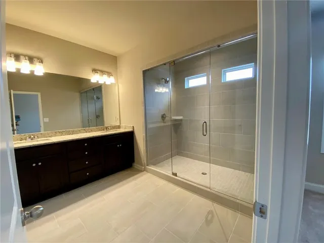 a bathroom with a shower