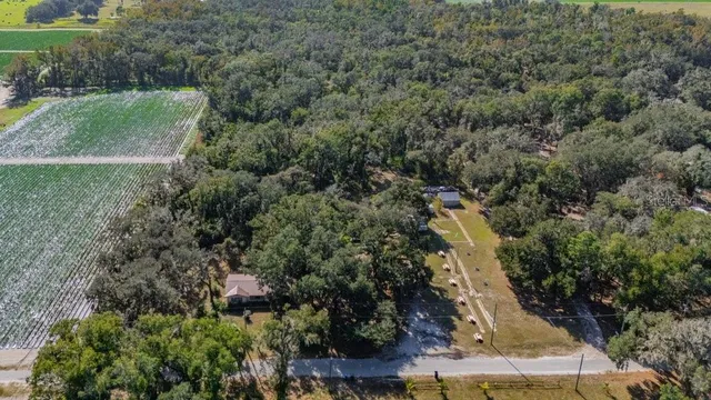 an aerial view of a houses with outdoor space and street view