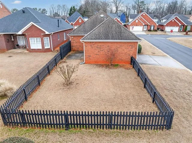 an aerial view of a house