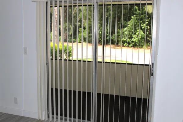 a view of a black gate