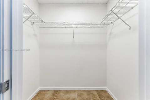 a view of small space with racks on the wall