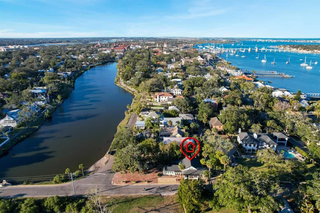an aerial view of multiple house