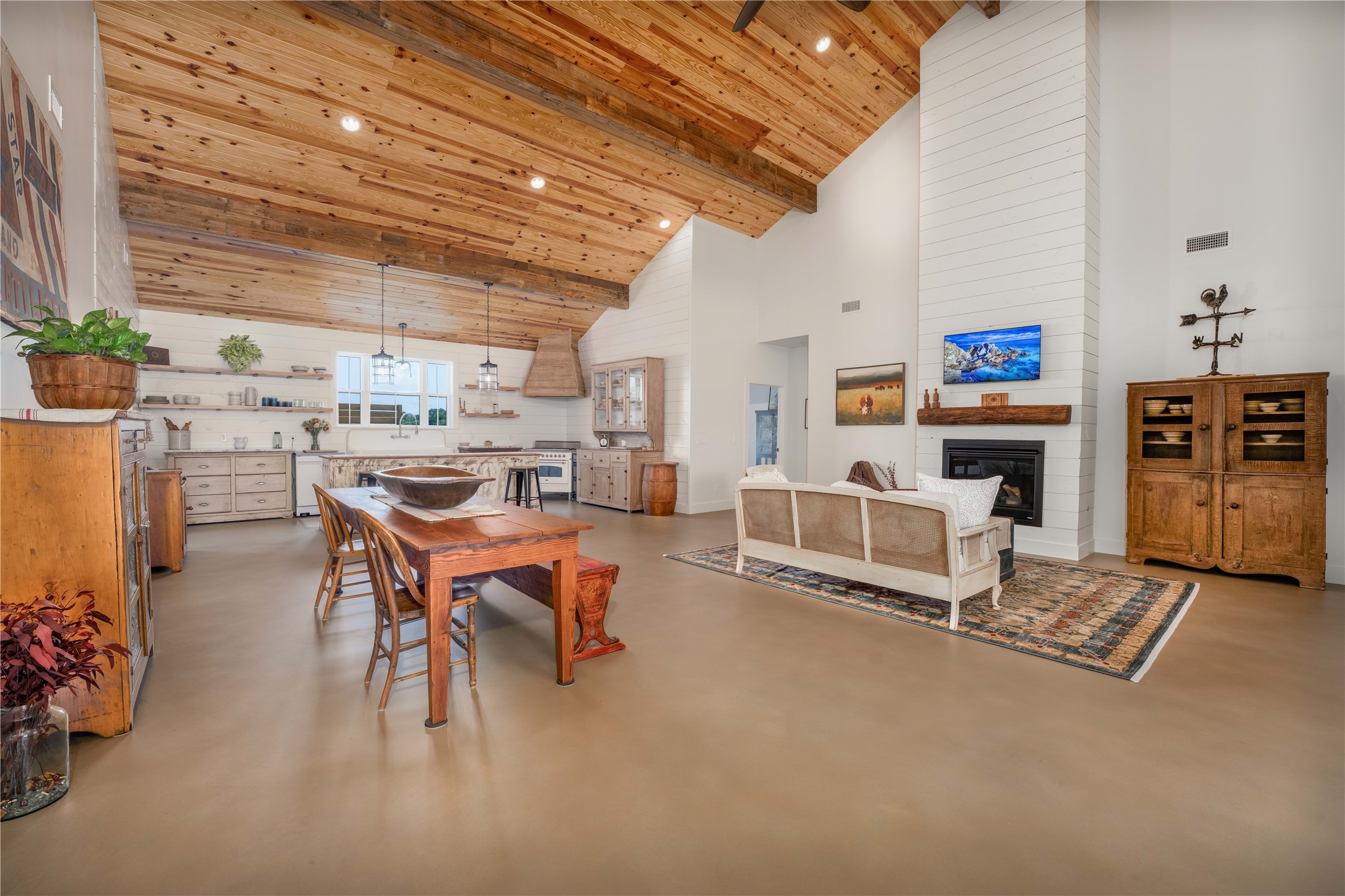 4707 Guenther Road La Grange, TX 78945 - Photo 3 of 26 a living room with furniture and a fireplace