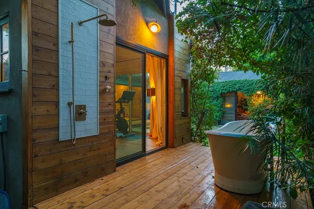 a outdoor space with lots of furniture and swimming pool