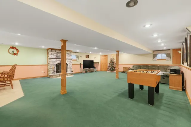 a view of a living room and kitchen