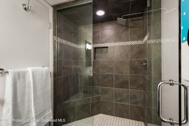 a bathroom with a shower