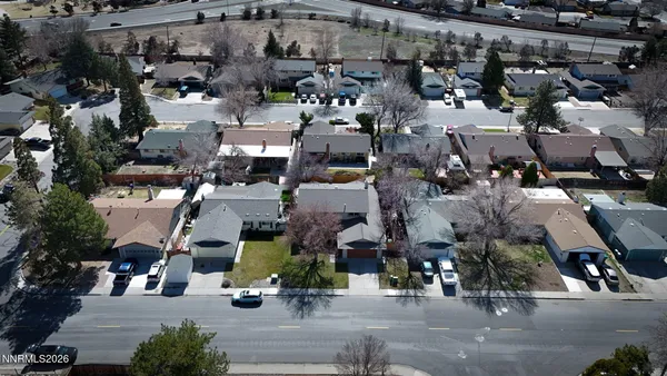 an aerial view of the city