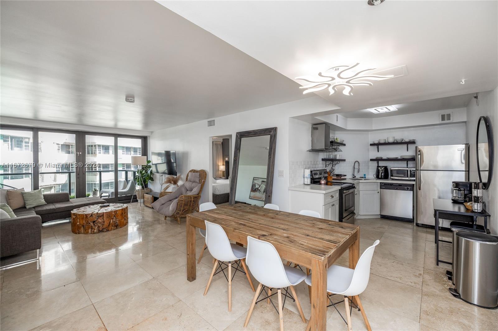 5225 Collins Avenue, Unit 1114 Miami Beach, FL 33140 - Photo 20 of 49 a view of a dining room kitchen and a livingroom